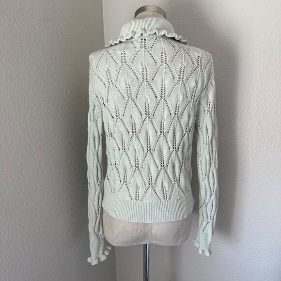 Sandy Liang X Target Chantilly Rib Knit Pullover Sweater Peter Pan Neckline Embr - Picture 4 of 6